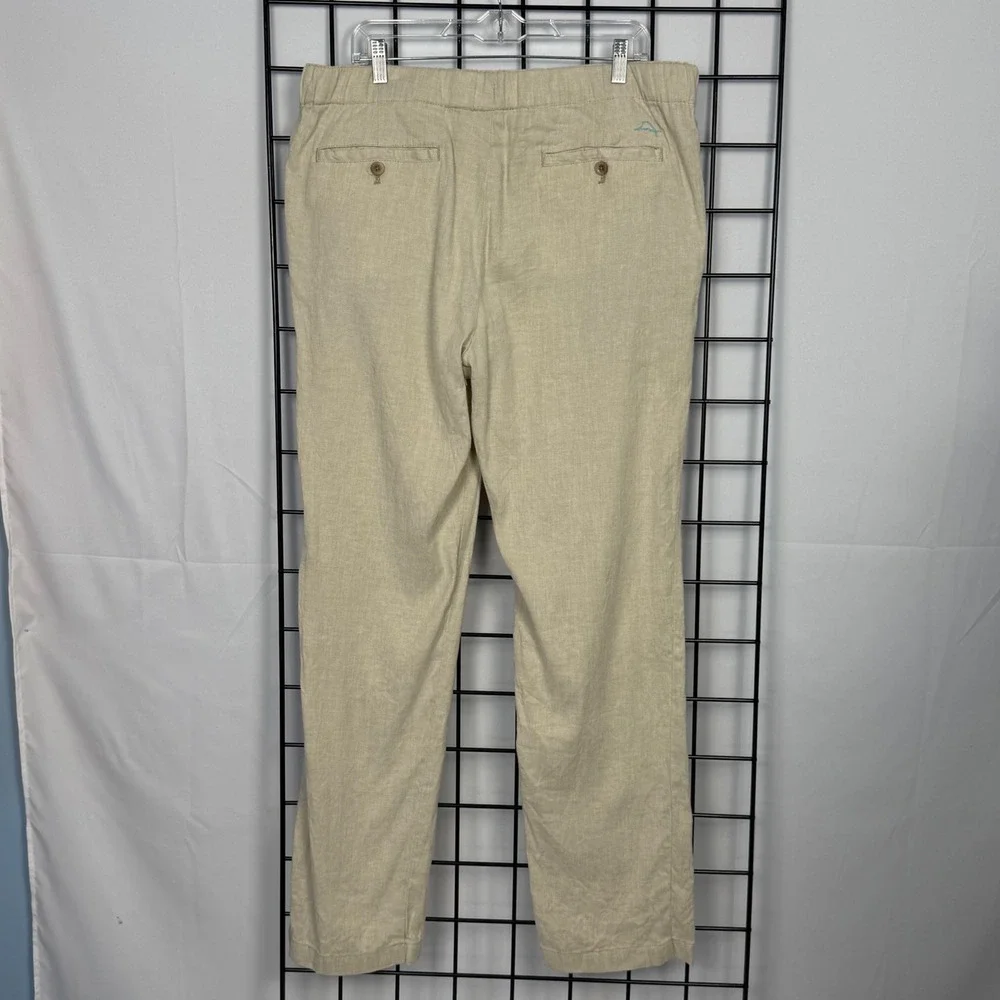 Tommy Bahama Linen Blend Casual Pants Mens XL Beige Resortwear Beach Coastal
